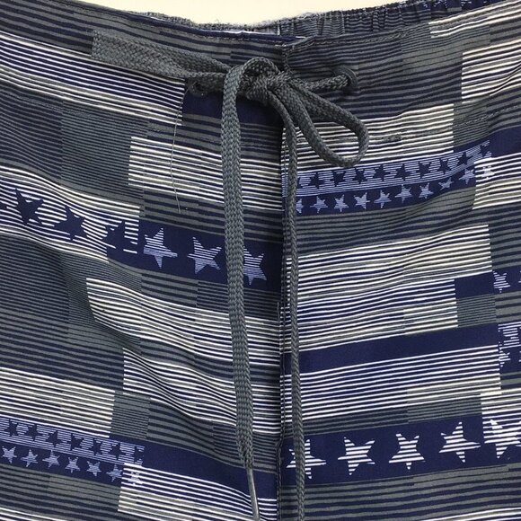 Speedo Mens Blue White Gray Star Board/Swim Trunks Size L EXCELLENT Condition - Picture 3 of 5